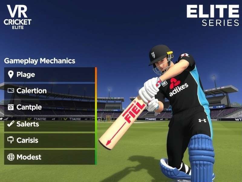 Detailed cricket simulation controls VR Cricket Elite Series Gameplay Mechanics